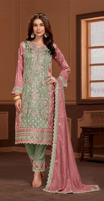 TrendyFashionBazar Heavy Vichitra With Embroidery Sequence Work Pakistani Suit