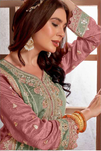 TrendyFashionBazar Heavy Vichitra With Embroidery Sequence Work Pakistani Suit